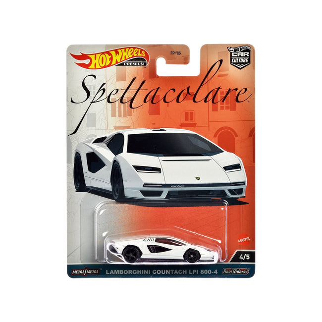 Lamborghini Countach LPI 800-4 White "Spettacolare" Series Diecast Model Car by Hot Wheels-Hotwheels-ModelCars.com