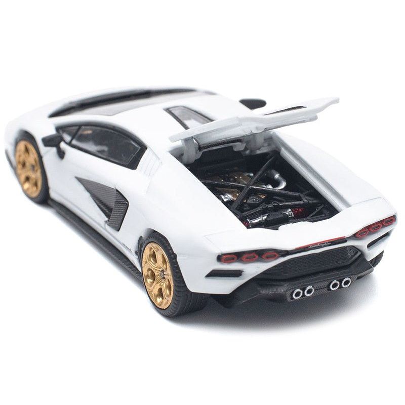 Lamborghini Countach LPI 800 - 4 White with Carbon Accents 1/64 Diecast Model Car by Pop Race - Pop Race - ModelCars.com