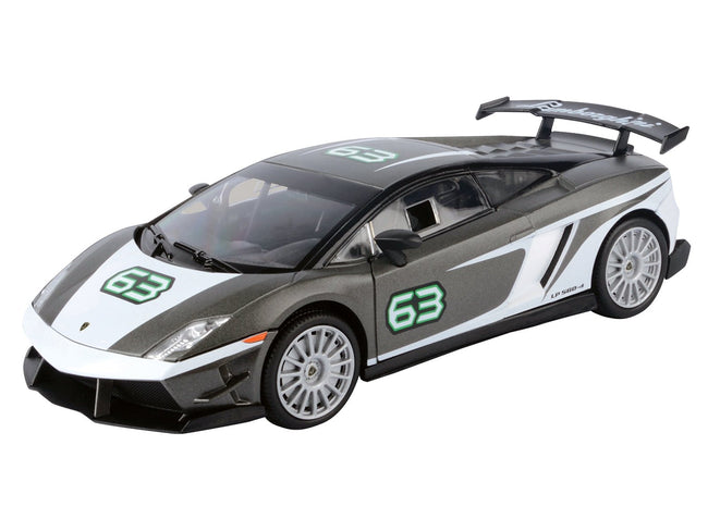 Lamborghini Gallardo LP 560-4 Super Trofeo #63 Gray Metallic and White "GT Racing" Series 1/24 Diecast Model Car by Motormax-Motormax-ModelCars.com