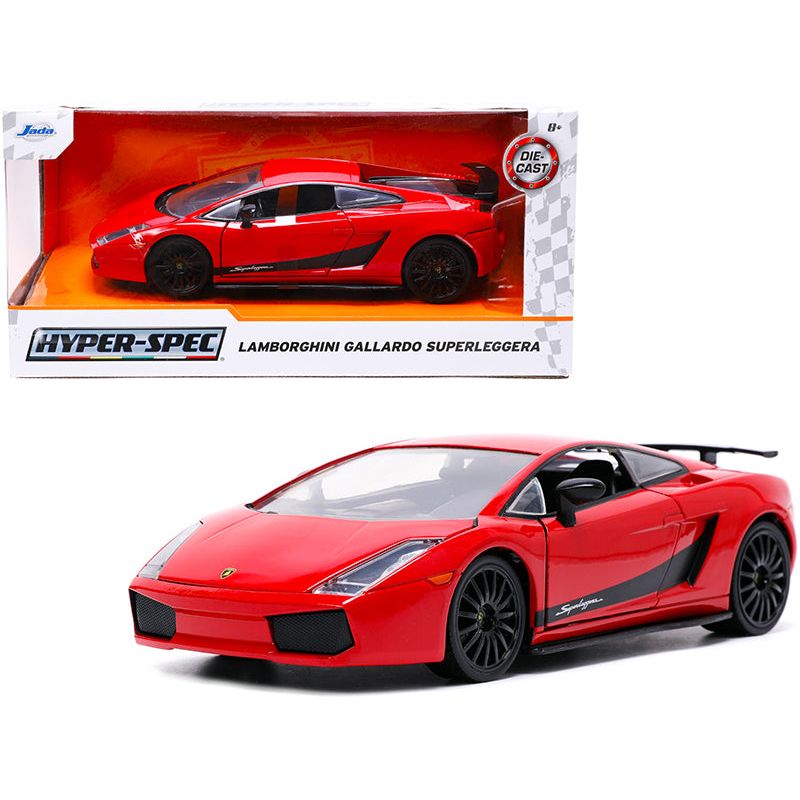 Lamborghini Gallardo Superleggera Red with Black Stripes "Hyper - Spec" Series 1/24 Diecast Model Car by Jada - Jada - ModelCars.com