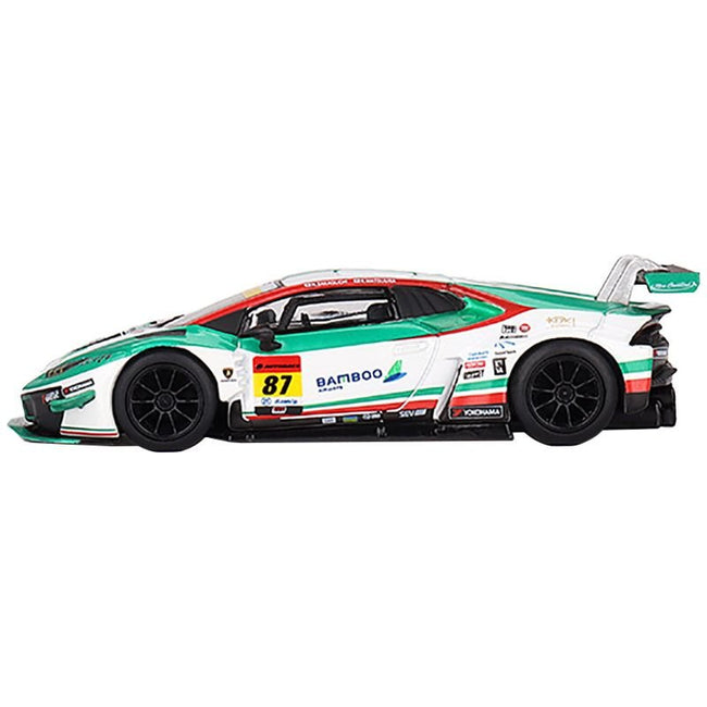 Lamborghini Huracan GT3 EVO 87 Kosuke Matsuura - Natsu Sakaguchi "Bamboo Airways - JLOC" "Super GT Series" (2023) Limited Edition 1/64 Diecast Model Car by Mini GT - Mini GT - ModelCars.com