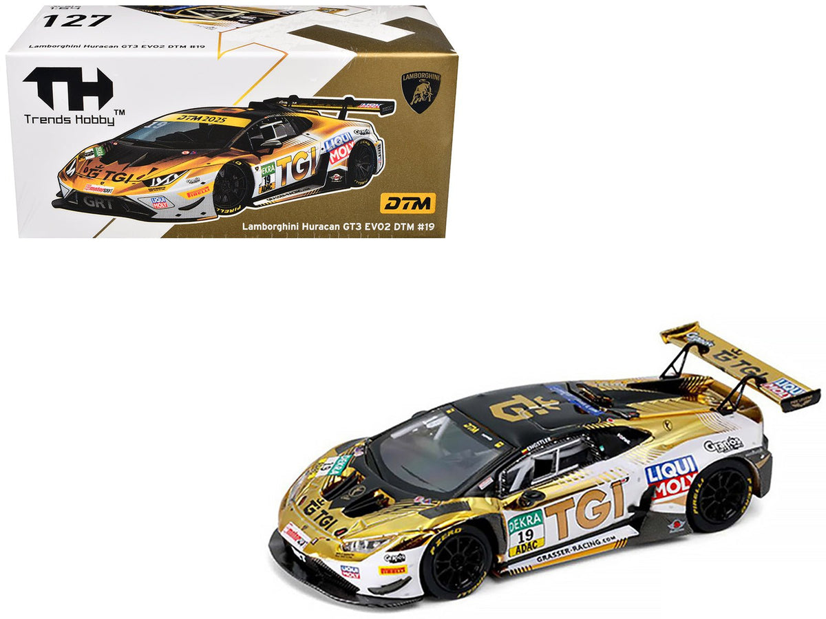 Lamborghini Huracan GT3 Evo2 #19 Luca Engstler "TGI Team" "DTM (Deutsche Tourenwagen Masters)" (2025) 1/64 Diecast Model Car by Trends Hobby-Trends Hobby-ModelCars.com