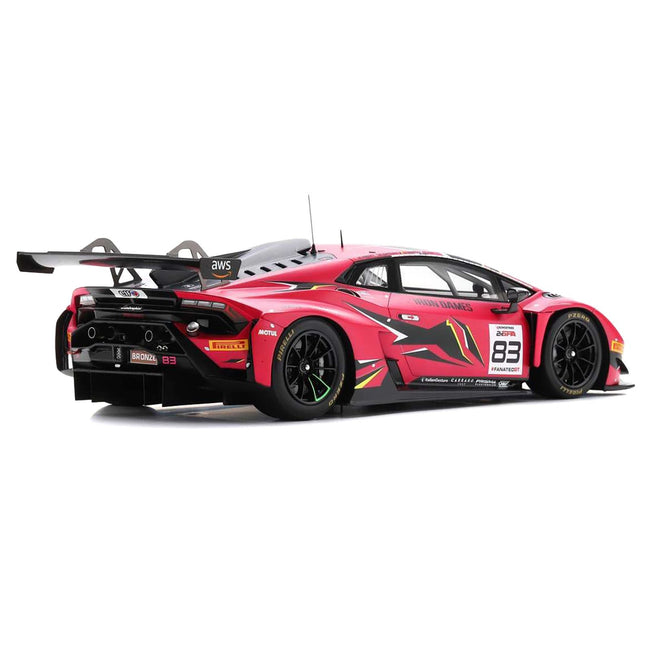 Lamborghini Huracan GT3 Evo2 #83 Sarah Bovy - Rahel Frey - Michelle Gatting - Doriane Pin "Iron Dames" "24 Hours of Spa" (2023) with Acrylic Display Case 1/18 Model Car by Spark-Spark-ModelCars.com