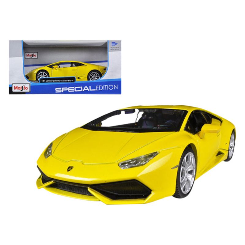 Lamborghini Huracan LP610-4 Yellow 1/24 Diecast Model Car by Maisto-Maisto-ModelCars.com