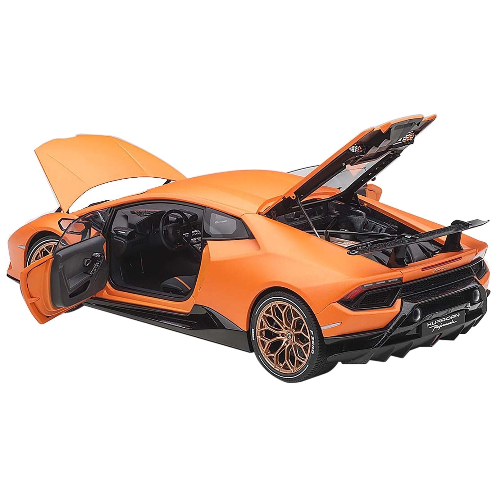 Lamborghini Huracan Performante Arancio Anthaeus / Matt Orange with Gold Wheels 1/18 Model Car by Autoart - Autoart - ModelCars.com