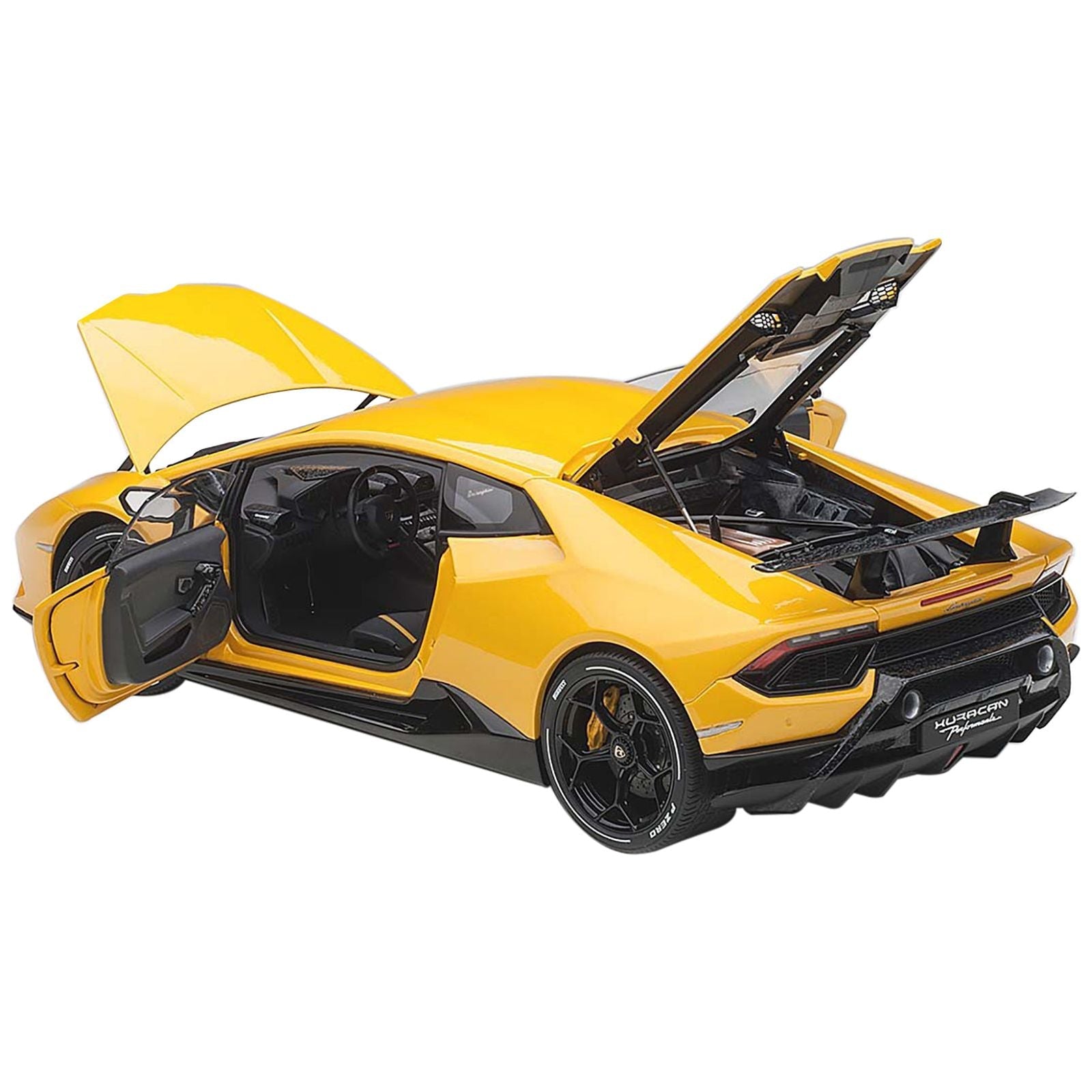 Lamborghini Huracan Performante Giallo Inti / Pearl Effect Yellow with Black Wheels 1/18 Model Car by Autoart - Autoart - ModelCars.com