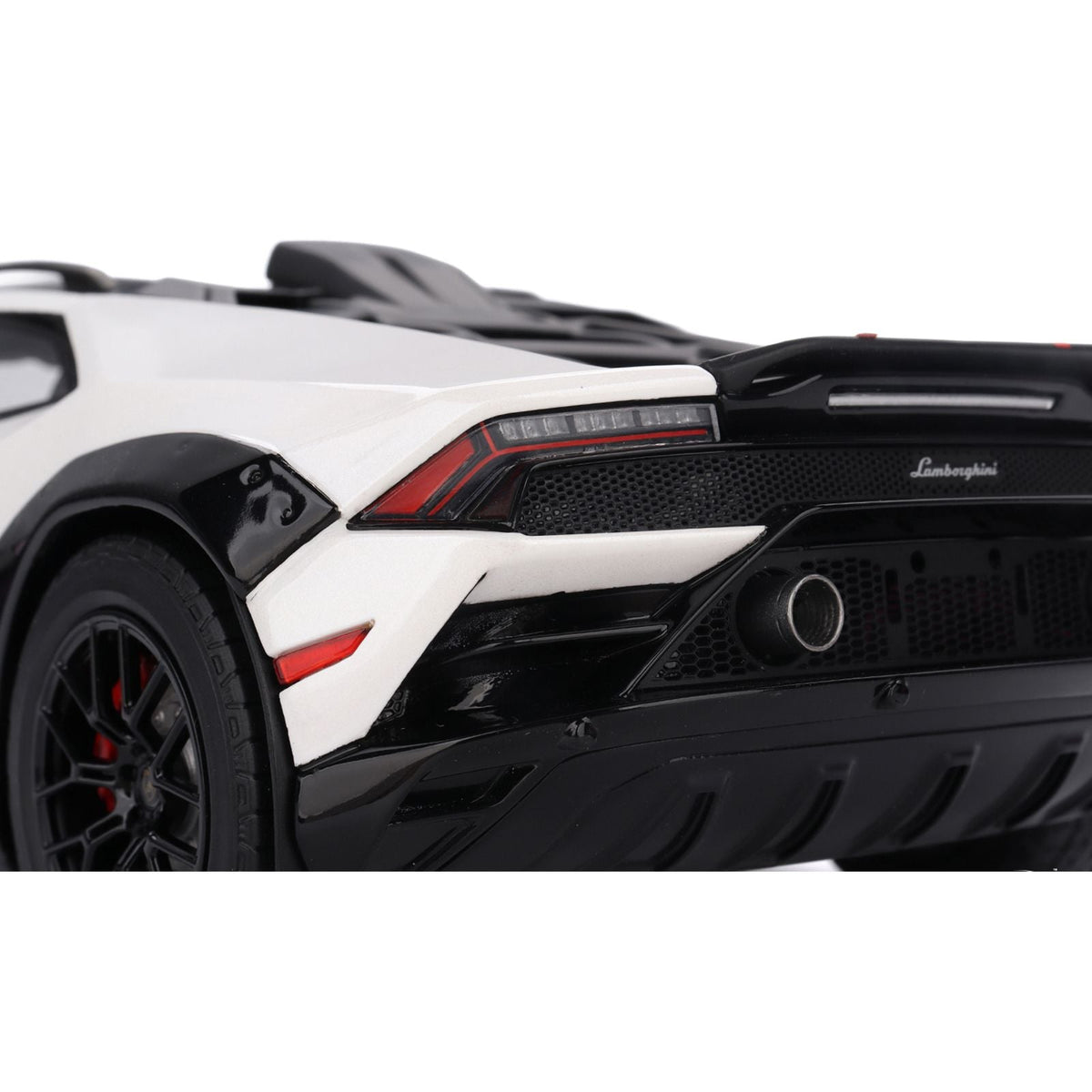 Lamborghini Huracan Sterrato Bianco Asopo White with Matt Black Top and Red Stripes 1/18 Model Car by Top Speed-Top Speed-ModelCars.com