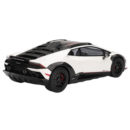 Lamborghini Huracan Sterrato Bianco Asopo White with Matt Black Top and Red Stripes 1/18 Model Car by Top Speed-Top Speed-ModelCars.com