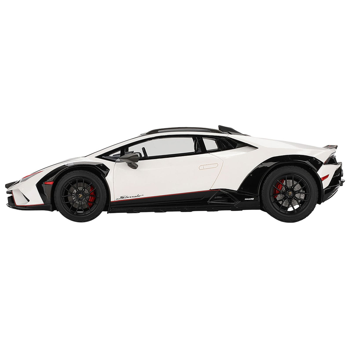 Lamborghini Huracan Sterrato Bianco Asopo White with Matt Black Top and Red Stripes 1/18 Model Car by Top Speed-Top Speed-ModelCars.com