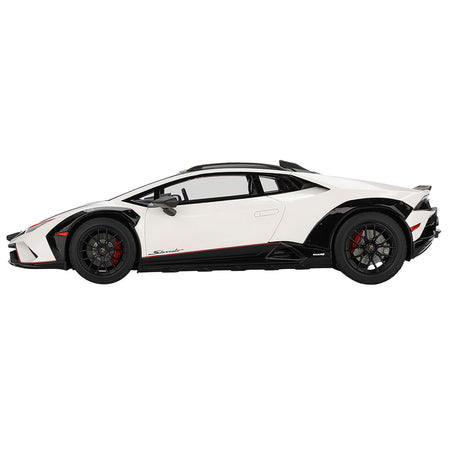 Lamborghini Huracan Sterrato Bianco Asopo White with Matt Black Top and Red Stripes 1/18 Model Car by Top Speed-Top Speed-ModelCars.com