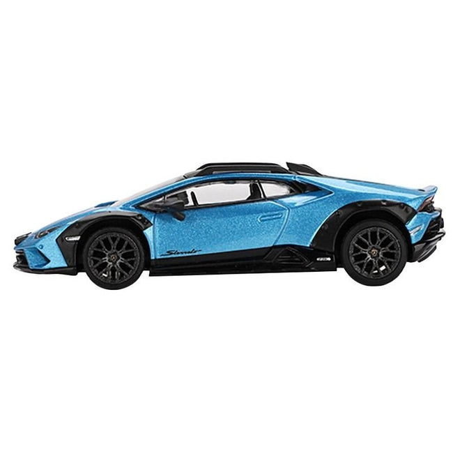 Lamborghini Huracan Sterrato Blu Aegir Blue Metallic with Black Top Limited Edition 1/64 Diecast Model Car by Mini GT-Mini GT-ModelCars.com