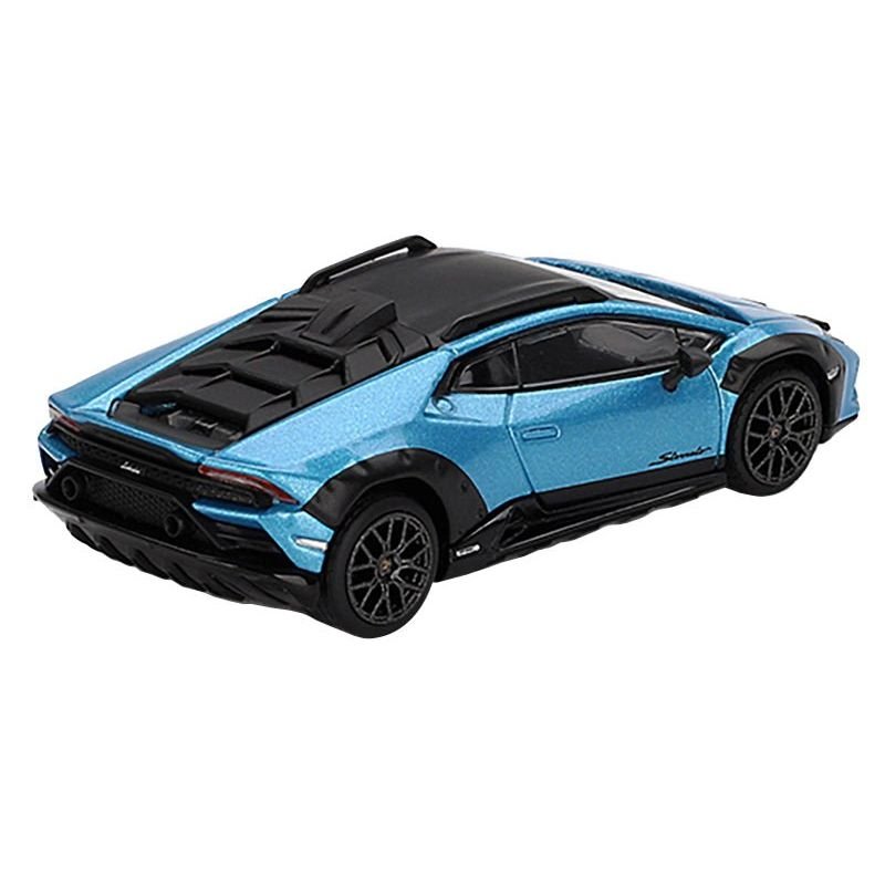 Lamborghini Huracan Sterrato Blu Aegir Blue Metallic with Black Top Limited Edition 1/64 Diecast Model Car by Mini GT-Mini GT-ModelCars.com