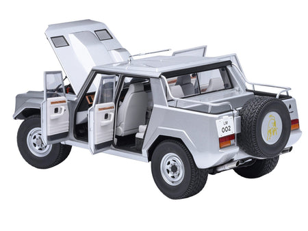 Lamborghini LM002 Argento Silver Metallic with White Interior 1/18 Model Car by Autoart-Autoart-ModelCars.com