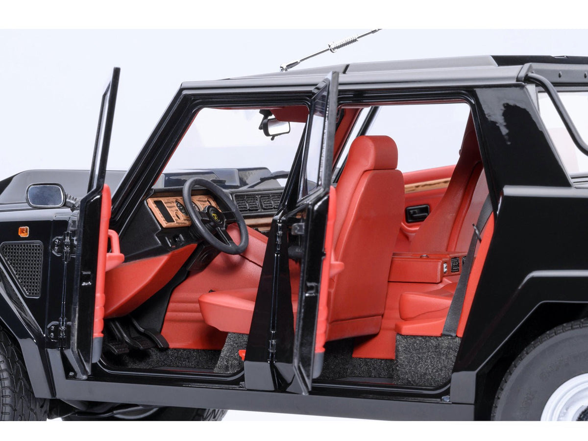 Lamborghini LM002 Nero Tenebre Black with Red Interior 1/18 Model Car by Autoart-Autoart-ModelCars.com