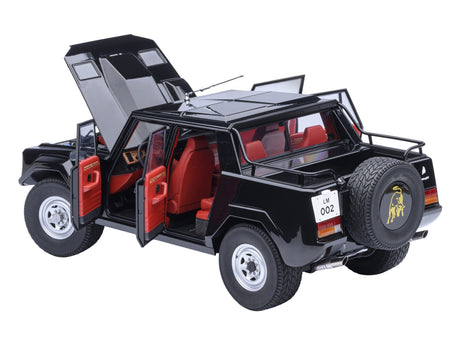 Lamborghini LM002 Nero Tenebre Black with Red Interior 1/18 Model Car by Autoart-Autoart-ModelCars.com