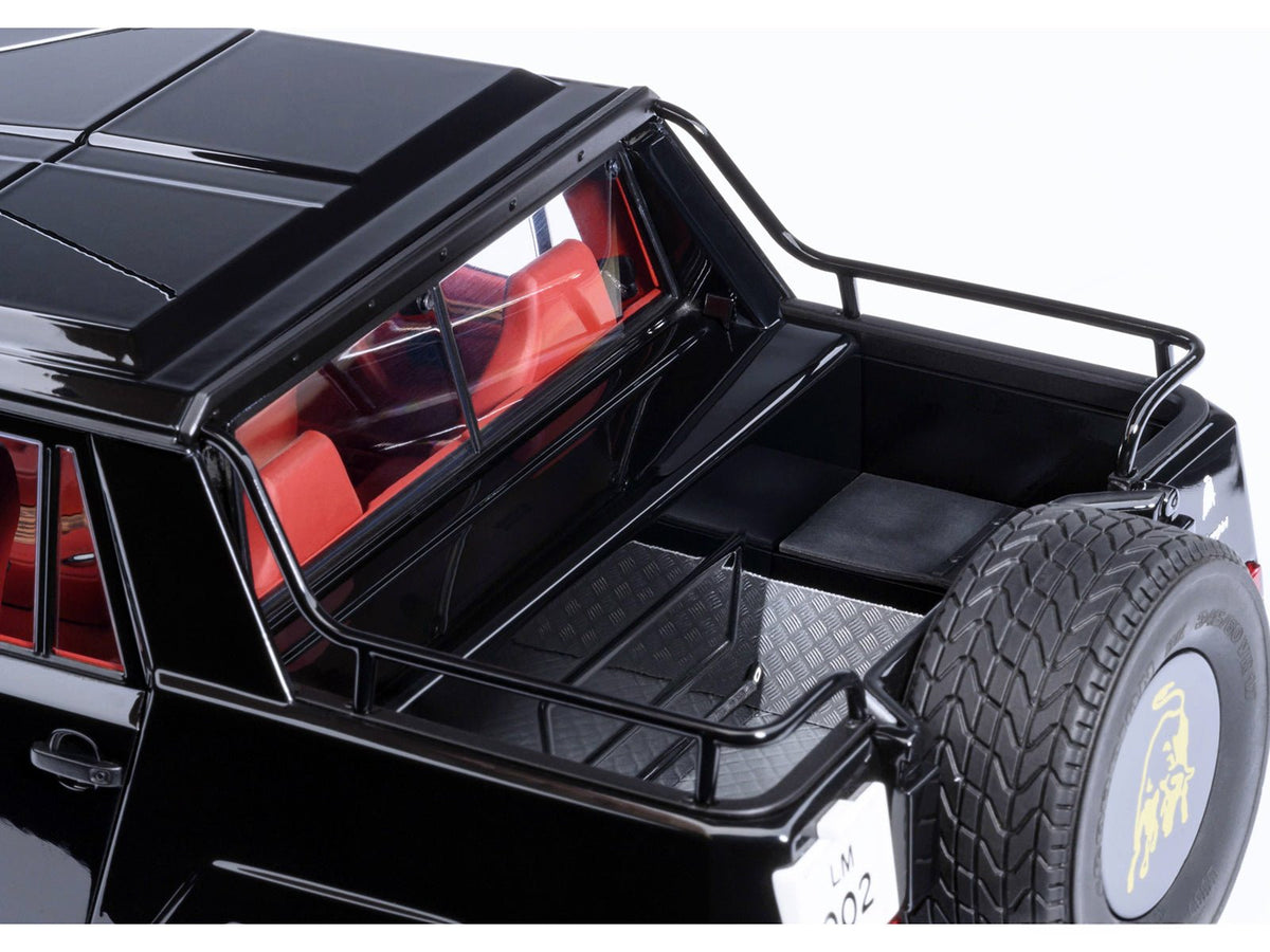 Lamborghini LM002 Nero Tenebre Black with Red Interior 1/18 Model Car by Autoart-Autoart-ModelCars.com