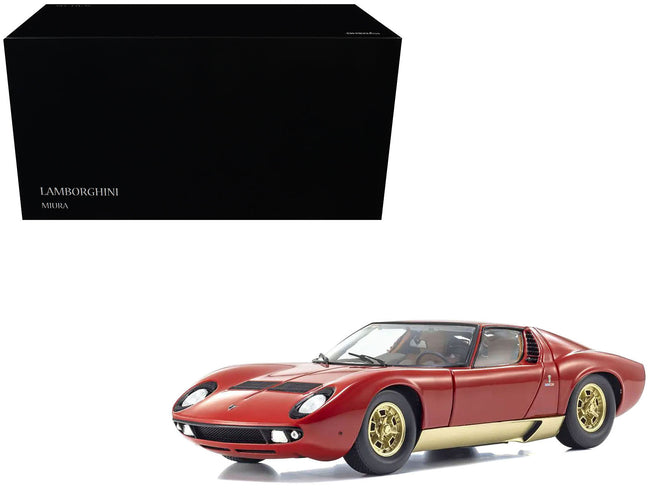 Lamborghini Miura P 400 Red with Gold Accents 1/18 Diecast Model Car by Kyosho-Kyosho-ModelCars.com