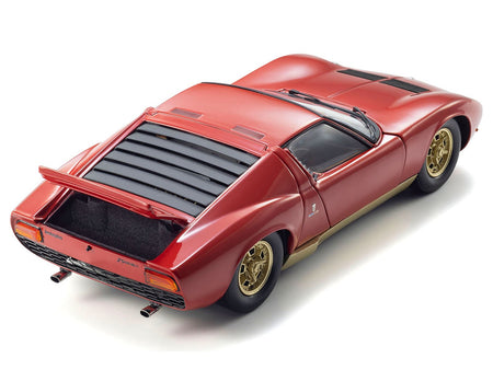 Lamborghini Miura P 400 Red with Gold Accents 1/18 Diecast Model Car by Kyosho-Kyosho-ModelCars.com