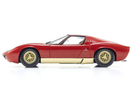 Lamborghini Miura P 400 Red with Gold Accents 1/18 Diecast Model Car by Kyosho-Kyosho-ModelCars.com