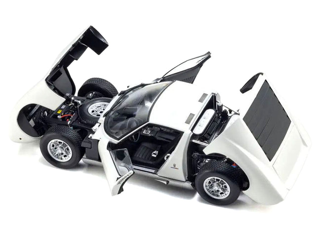 Lamborghini Miura P 400 White 1/18 Diecast Model Car by Kyosho-Kyosho-ModelCars.com