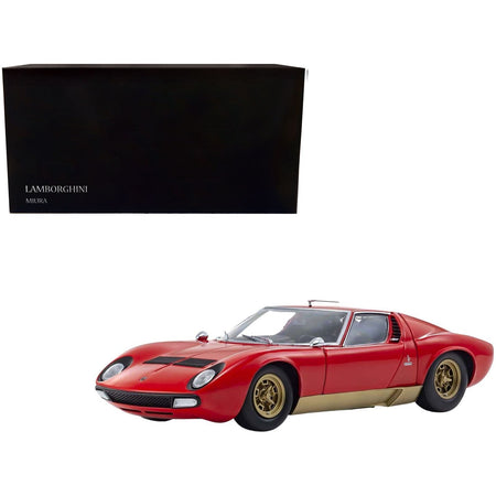 Lamborghini Miura P400SV Red and Gold 1/18 Diecast Model Car by Kyosho-Kyosho-ModelCars.com