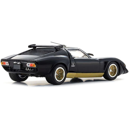 Lamborghini Miura SVR Black with Gold Accents and Wheels 1/43 Diecast Model Car by Kyosho - Kyosho - ModelCars.com