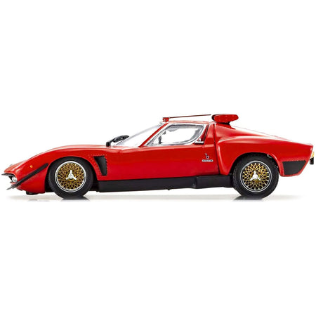 Lamborghini Miura SVR Red with Black Accents and Gold Wheels 1/43 Diecast Model Car by Kyosho-Kyosho-ModelCars.com