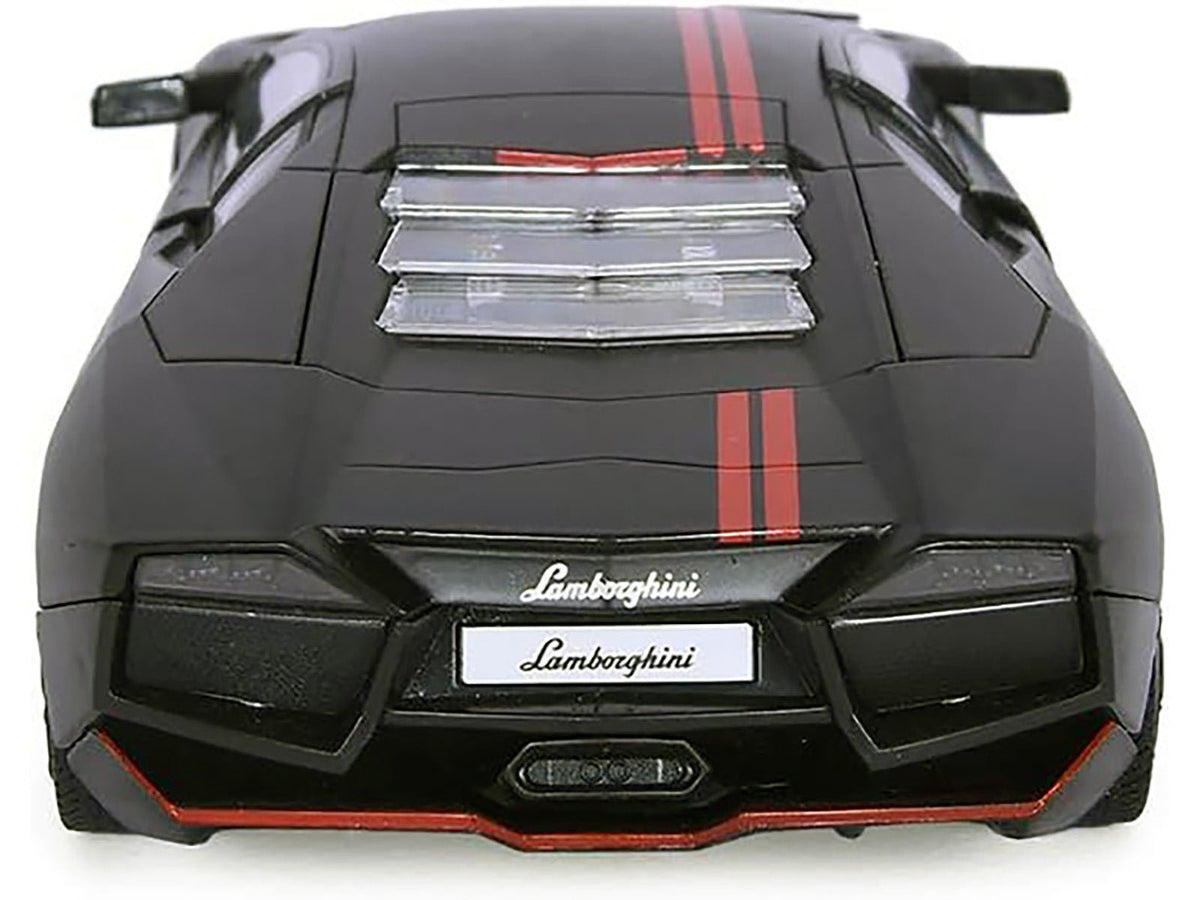 Lamborghini Reventon Matt Black with Red Stripes "Satin Paint" Series 1/24 Diecast Model Car by Motormax-Motormax-ModelCars.com