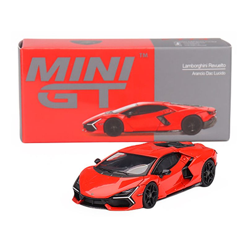 Lamborghini Revuelto Arancio Dac Lucido Orange Limited Edition to 7680 pieces Worldwide 1/64 Diecast Model Car by Mini GT-Mini GT-ModelCars.com