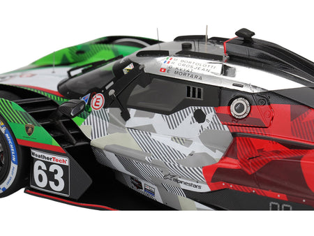 Lamborghini SC63 #63 Mirko Bortolotti - Romain Grosjean - Daniil Kvyat - Edoardo Mortara "Automobili Lamborghini Squadra Corse" IMSA "24 Hours of Daytona" (2025) 1/18 Model Car by Top Speed-Top Speed-ModelCars.com