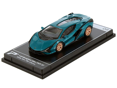 Lamborghini Sian FKP 37 Blu Uranus Blue Metallic "Hypercar League Collection" 1/64 Diecast Model Car by PosterCars-PosterCars-ModelCars.com