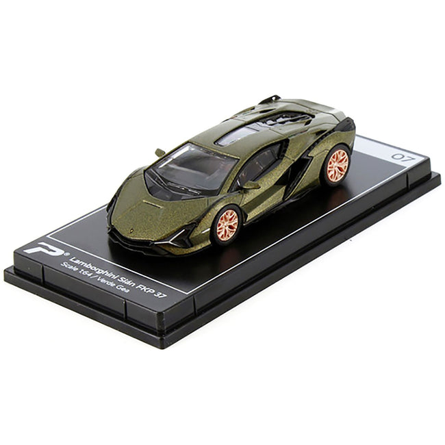Lamborghini Sian FKP 37 Verde Gea Green Metallic "Hypercar League Collection" 1/64 Diecast Model Car by PosterCars - PosterCars - ModelCars.com