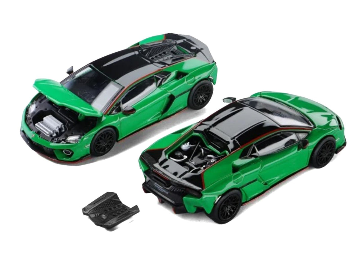 Lamborghini Temerario Green with Black Topdie 1/64 Diecast Model Car by Trends Hobby-Trends Hobby-ModelCars.com