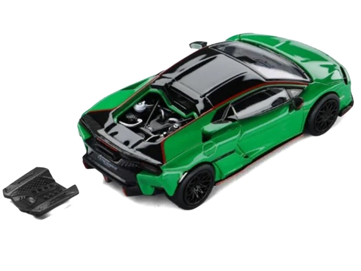 Lamborghini Temerario Green with Black Topdie 1/64 Diecast Model Car by Trends Hobby-Trends Hobby-ModelCars.com