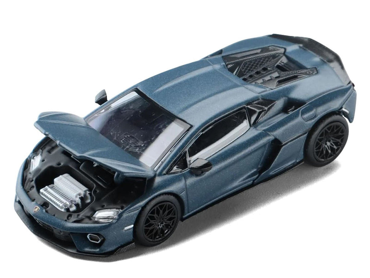 Lamborghini Temerario Matt Blue Metallic 1/64 Diecast Model Car by Trends Hobby-Trends Hobby-ModelCars.com