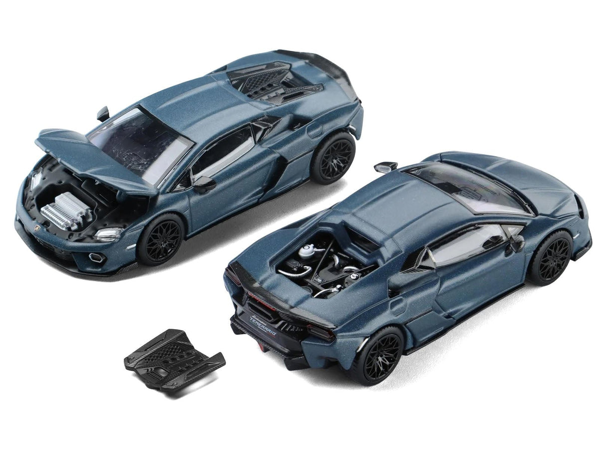 Lamborghini Temerario Matt Blue Metallic 1/64 Diecast Model Car by Trends Hobby-Trends Hobby-ModelCars.com