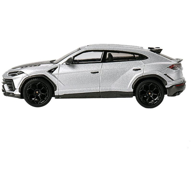 Lamborghini Urus Performante Grigio Nimbus Gray Metallic with Carbon Hood Limited Edition to 5400 pieces Worldwide 1/64 Diecast Model Car by Mini GT - Mini GT - ModelCars.com