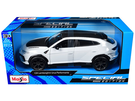 Lamborghini Urus Performante White Metallic with Carbon Hood and Top "Special Edition" Series 1/24 Diecast Model Car by Maisto-Maisto-ModelCars.com