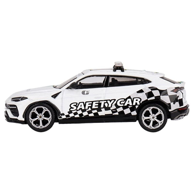 Lamborghini Urus White with Graphics "2022 Macau GP Official Safety Car" Limited Edition to 3000 pieces Worldwide 1/64 Diecast Model Car by Mini GT - Mini GT - ModelCars.com