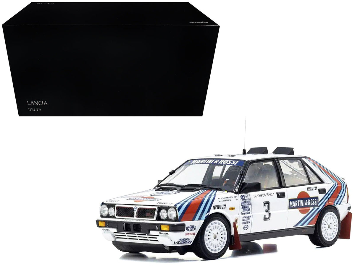 Lancia Delta HF 4WD #3 Juha Kankkunen - Juha Piironen "Martini Racing" Winner "Olympus Rally" (1987) 1/18 Diecast Model Car by Kyosho-Kyosho-ModelCars.com