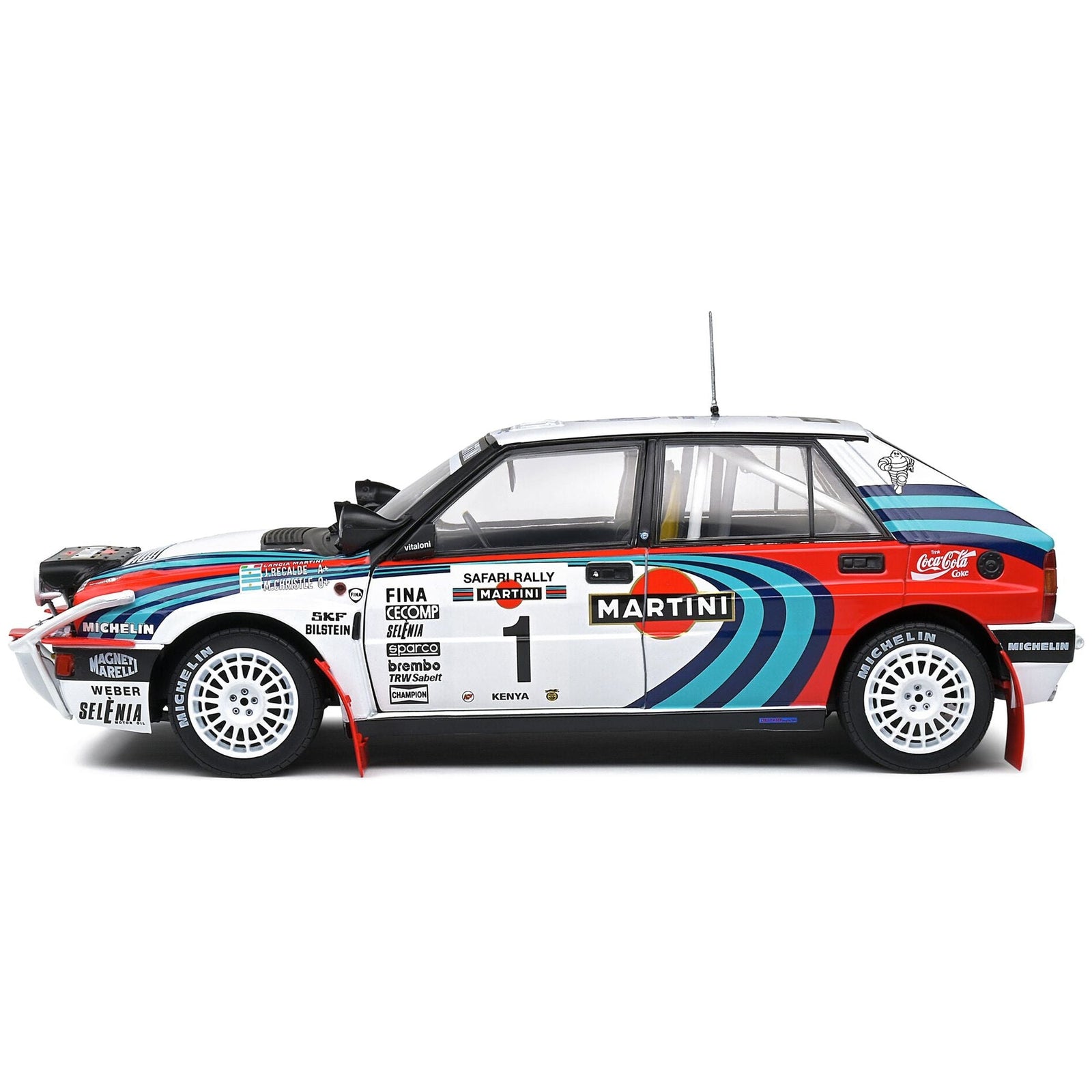 Lancia Delta HF Integrale 1 Jorge Recalde - Martin Christie 3rd Place "Safari Rallye Kenya" (1991) "Competition" Series 1/18 Diecast Model Car by Solido - Solido - ModelCars.com