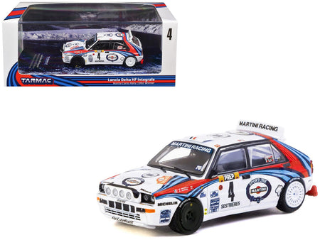 Lancia Delta HF Integrale 4 Didier Auriol - Bernard Occelli "Martini Racing" Winner "Monte Carlo Rally" (1992) "Hobby64" Series 1/64 Diecast Model Car by Tarmac Works-Tarmac Works-ModelCars.com