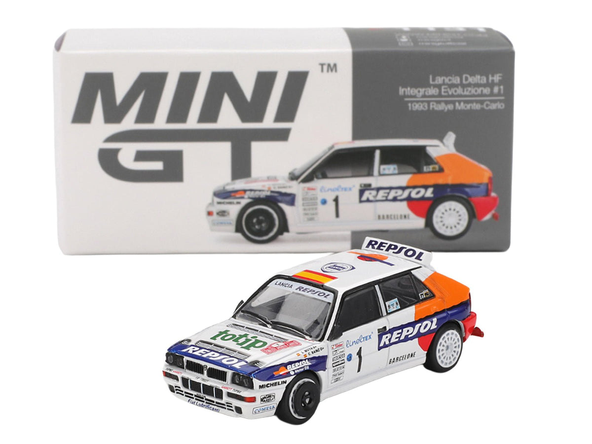 Lancia Delta HF Integrale Evoluzione #1 Carlos Sainz - Luis Moya "Rallye Monte-Carlo" (1993) Limited Edition 1/64 Diecast Model Car by Mini GT-Mini GT-ModelCars.com