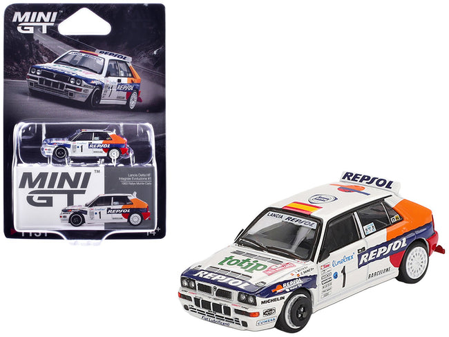 Lancia Delta HF Integrale Evoluzione #1 Carlos Sainz - Luis Moya "Rallye Monte-Carlo" (1993) Limited Edition 1/64 Diecast Model Car by Mini GT-Mini GT-ModelCars.com