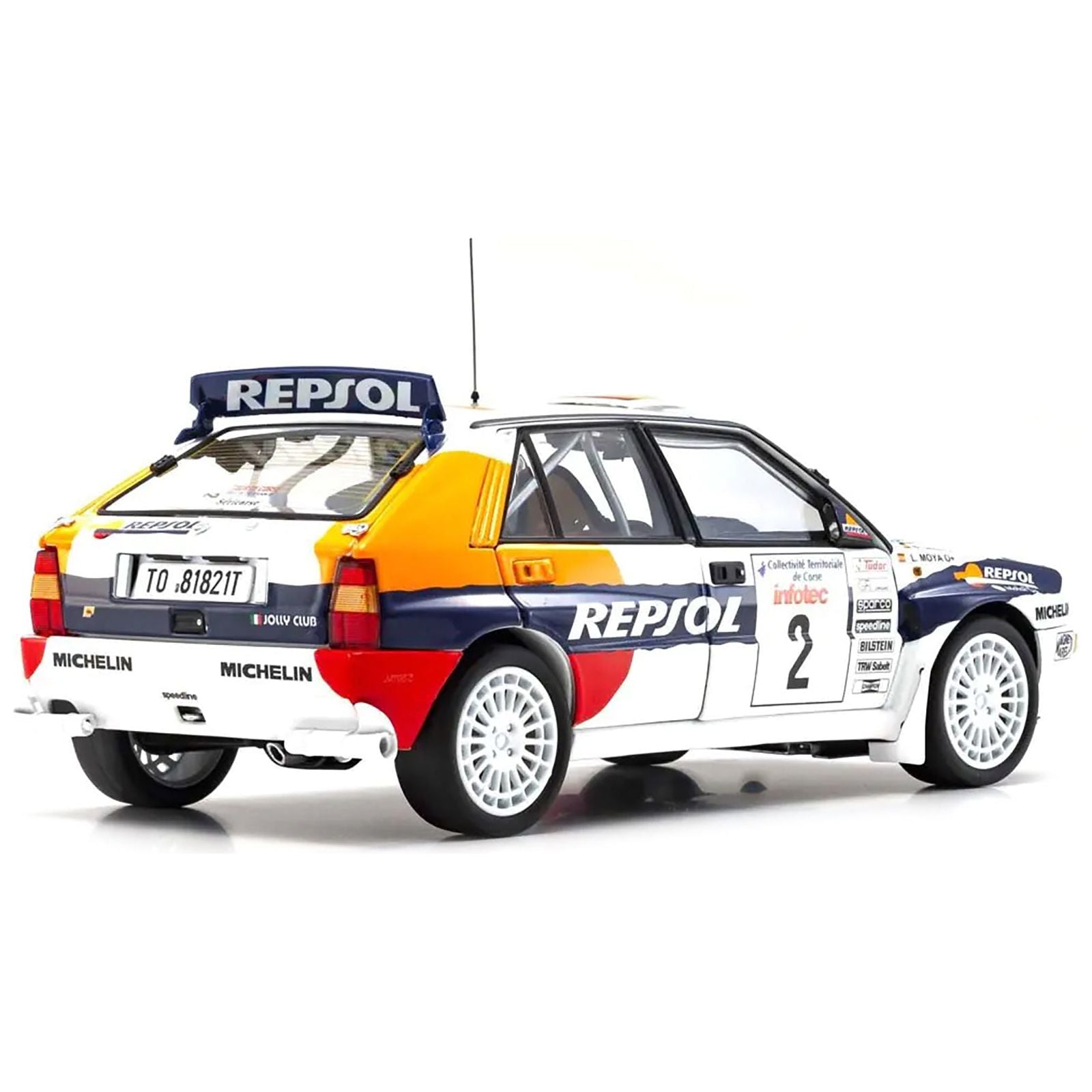 Lancia Delta HF Integrale Evoluzione 2 Carlos Sainz - Luis Moya "Jolly Club" "Tour de Corse - Rallye de France" (1993) 1/18 Diecast Model Car by Kyosho - Kyosho - ModelCars.com