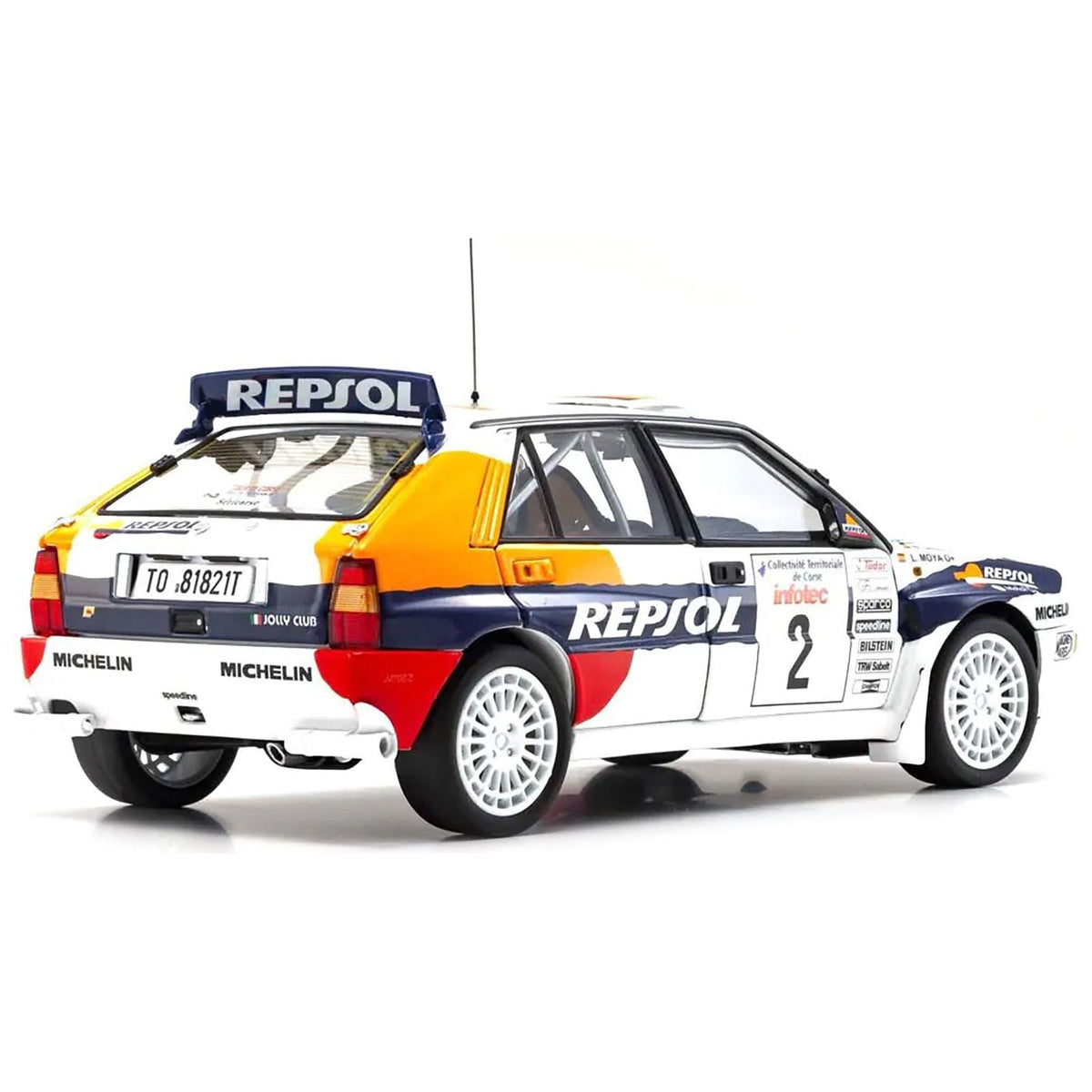 Lancia Delta HF Integrale Evoluzione 2 Carlos Sainz - Luis Moya "Jolly Club" "Tour de Corse - Rallye de France" (1993) 1/18 Diecast Model Car by Kyosho-Kyosho-ModelCars.com