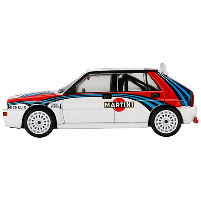 Lancia Delta HF Integrale Evoluzione White with Graphics "Martini Racing" 1/64 Diecast Model Car by Mini GT - Mini GT - ModelCars.com