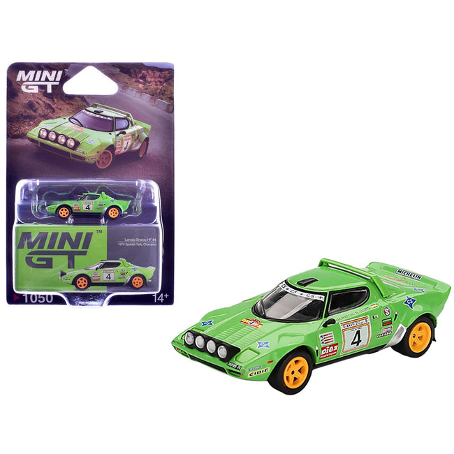 Lancia Stratos HF #4 Jorge de Bagration - Nuria Llopis Champion "Spanish Rally" (1979) Limited Edition 1/64 Diecast Model Car by Mini GT-Mini GT-ModelCars.com