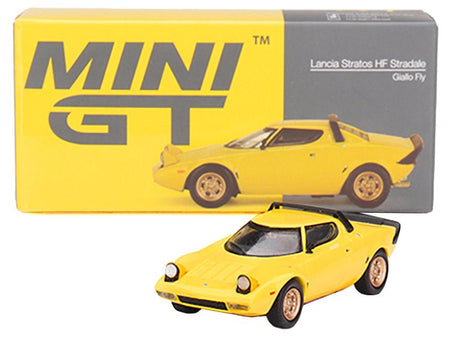 Lancia Stratos HF Stradale Giallo Fly Yellow Limited Edition to 1440 pieces Worldwide 1/64 Diecast Model Car by Mini GT-Mini GT-ModelCars.com