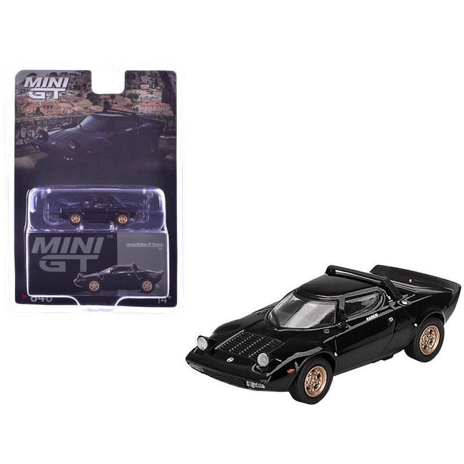 Lancia Stratos HF Stradale Nero Black Limited Edition 1/64 Diecast Model Car by Mini GT-Mini GT-ModelCars.com